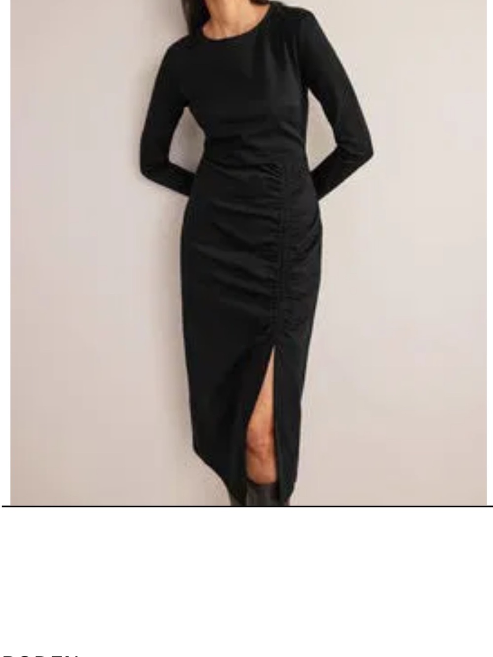 Boden black column midi dress women’s